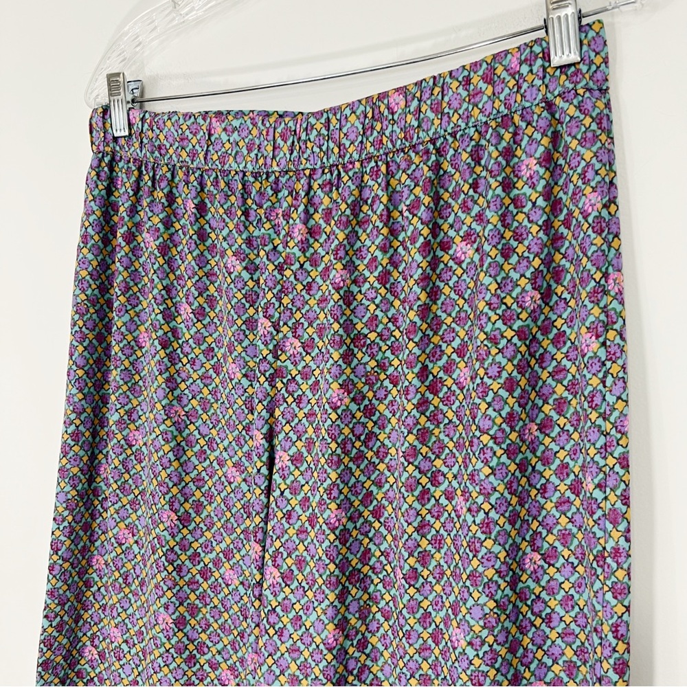 Anthropologie Floreat Wide Leg Floral Geometric Printed Lounge Pants Size Small - Picture 6 of 9
